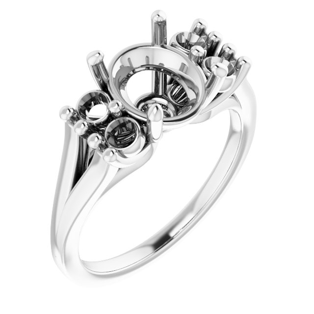 Accented Split Shank Ring