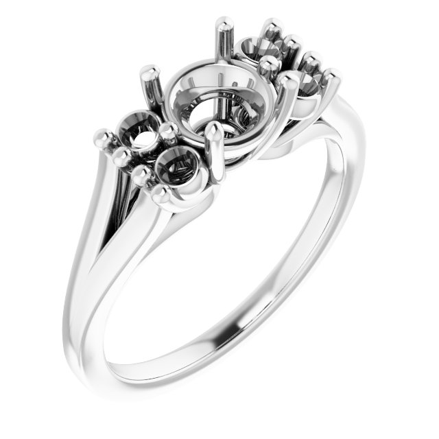Accented Split Shank Ring