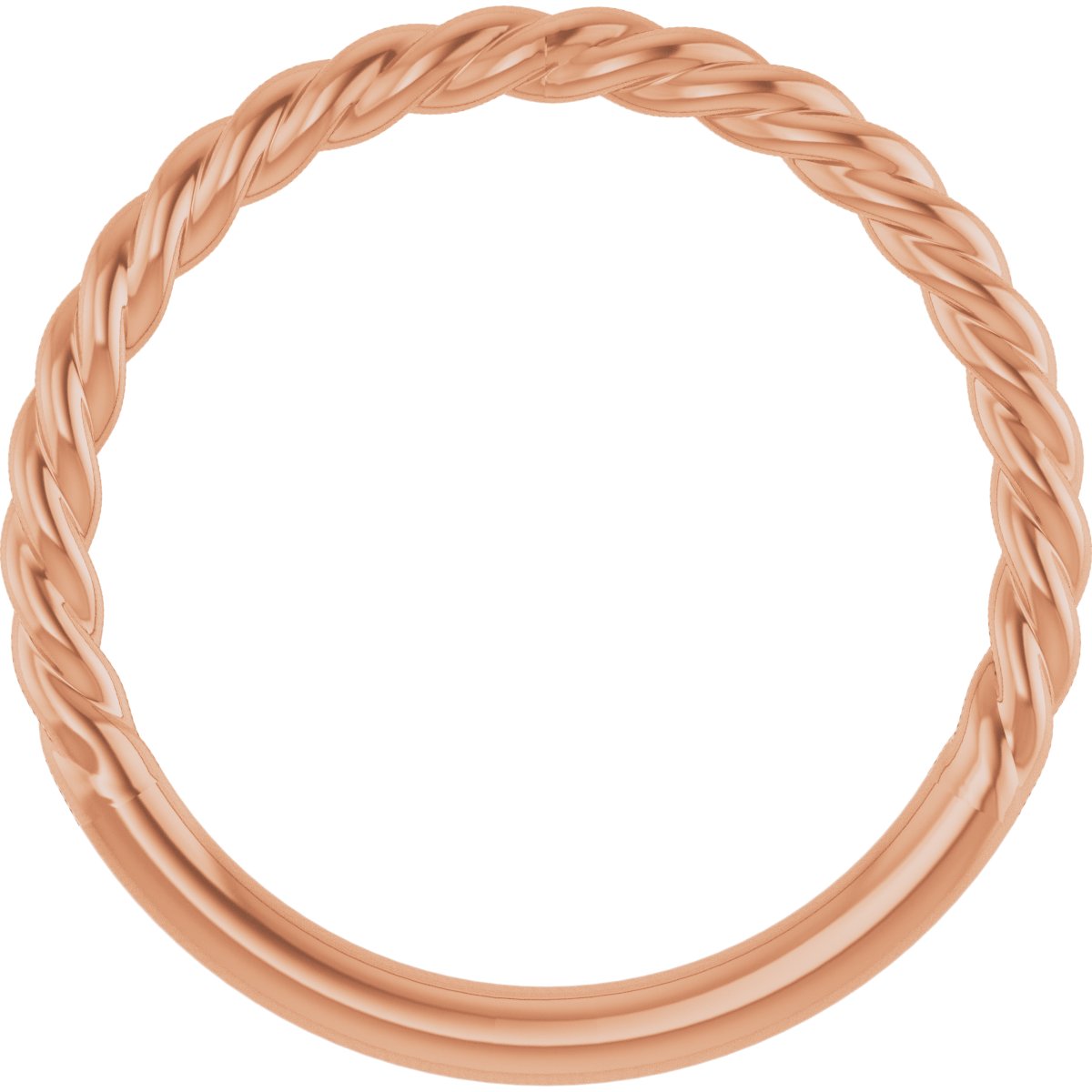 14K Rose 1.7 mm Rope Band Size 7