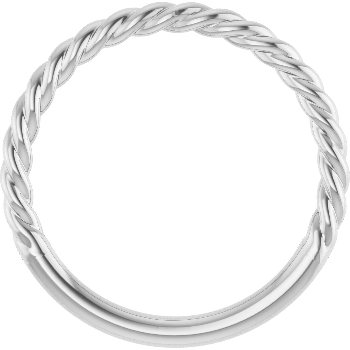 14K White 1.7 mm Rope Band Size 7