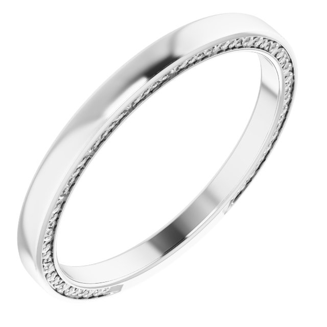 14K White 2 mm Sculptural-Inspired Band Size 7