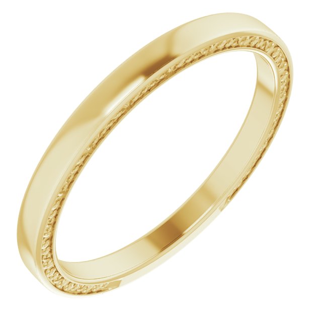 14K Yellow 2 mm Sculptural-Inspired Band Size 7