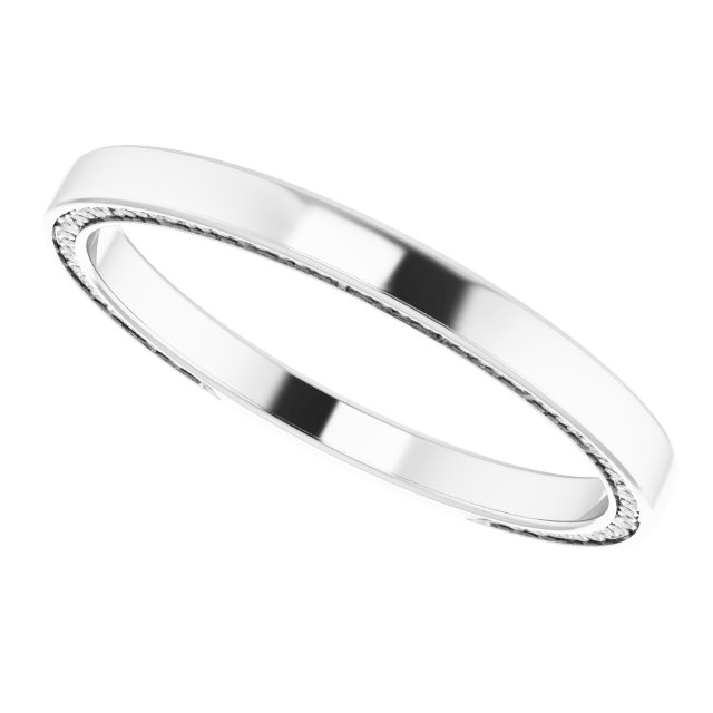 14K White 2 mm Sculptural-Inspired Band Size 7