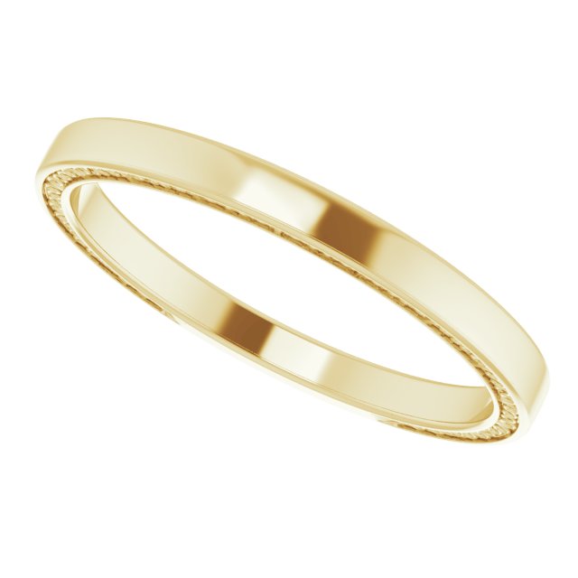 14K Yellow 2 mm Sculptural-Inspired Band Size 7