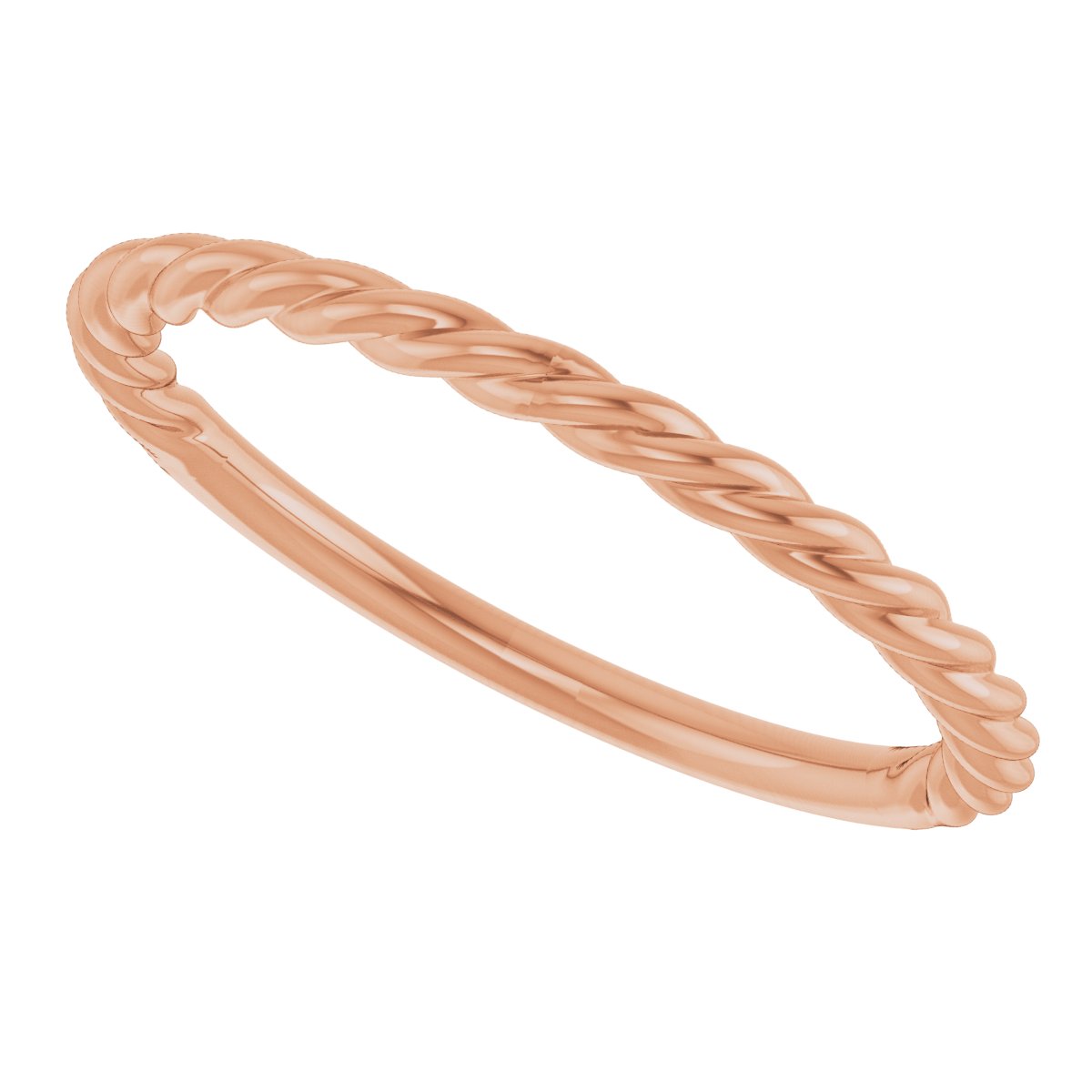 14K Rose 1.7 mm Rope Band Size 7