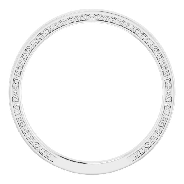 14K White 2 mm Sculptural-Inspired Band Size 7