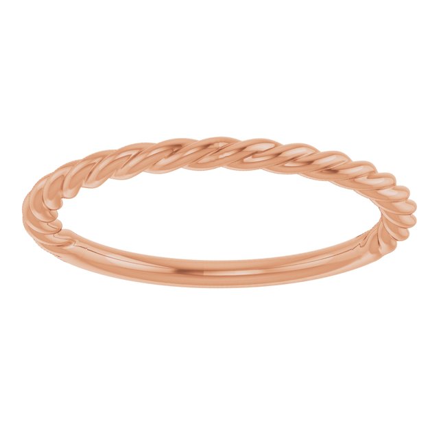 14K Rose 1.7 mm Rope Band Size 7