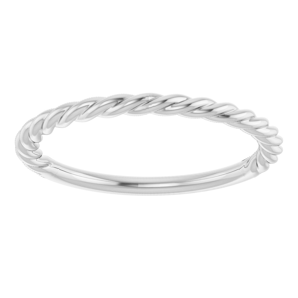 14K White 1.7 mm Rope Band Size 7