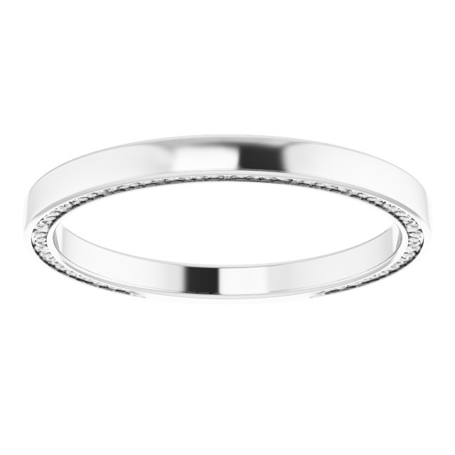 14K White 2 mm Sculptural-Inspired Band Size 7
