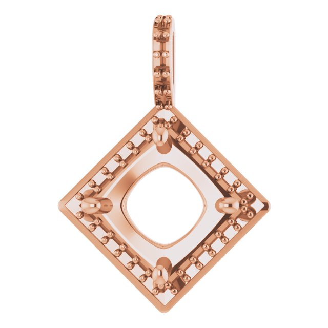 Asscher Halo Pendant · 7x7mm