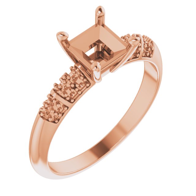Accented Knife-Edge Engagement Ring