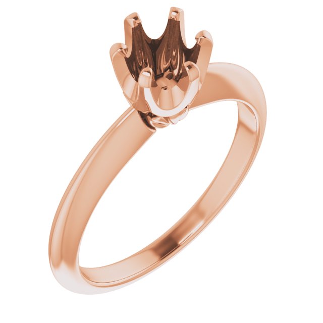 14K Rose 5.8 mm Round Engagement Ring Mounting