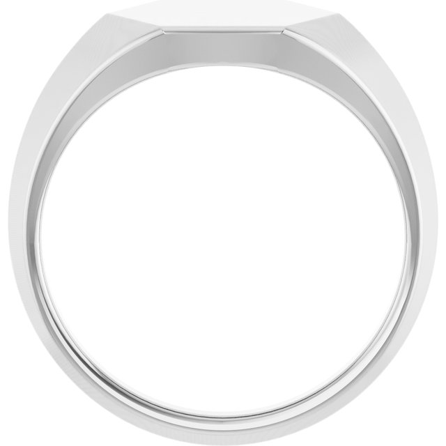 Sterling Silver 12x10 mm Geometric Signet Ring