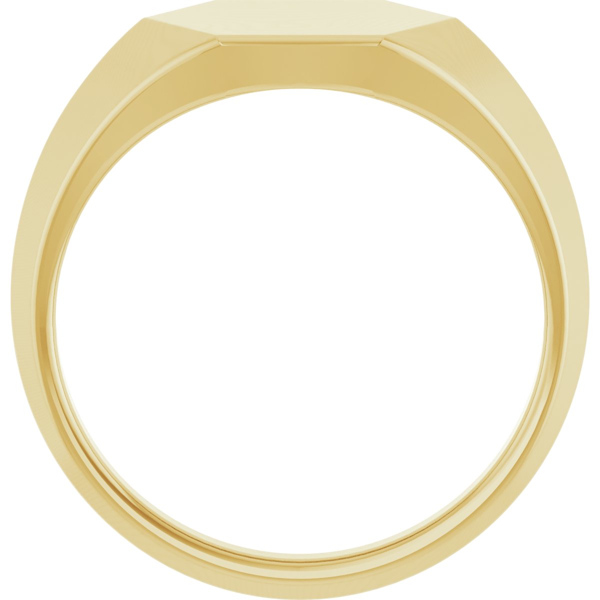 14K Yellow 12x10 mm Geometric Signet Ring