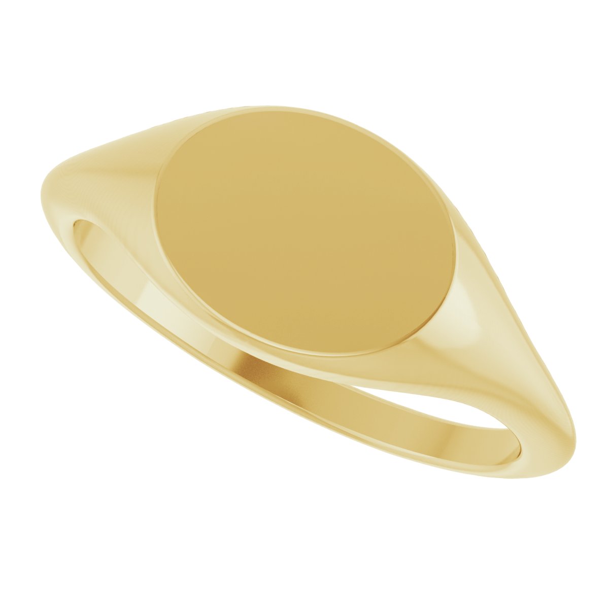 14K Yellow Oval Signet Ring