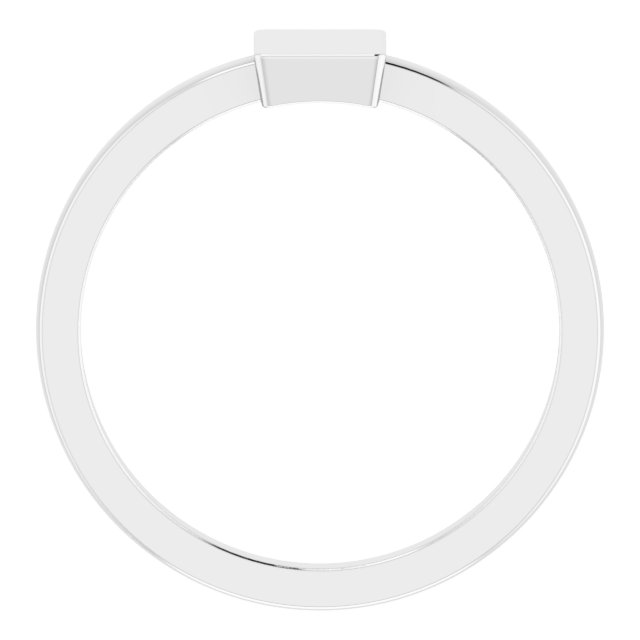 14K White 7x5 mm Rectangle Signet Ring