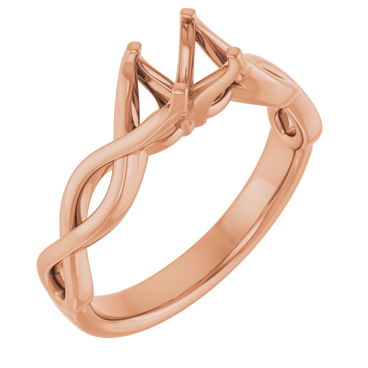 Solitaire Rope Engagement Ring or Band