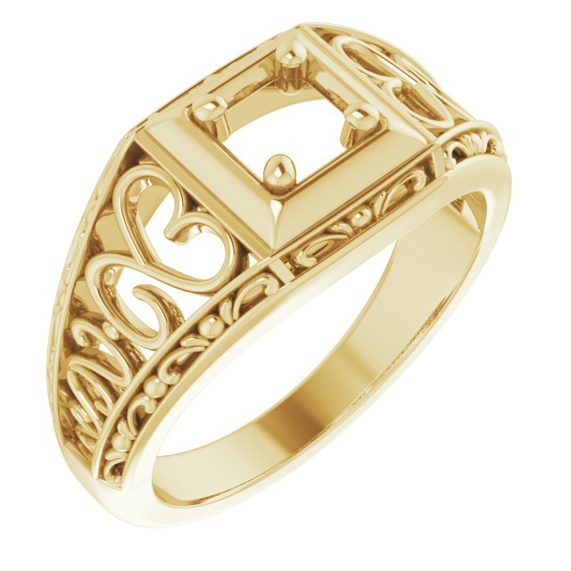 Filigree Heart Solitaire Ring