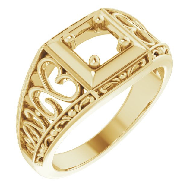 Filigree Heart Solitaire Ring