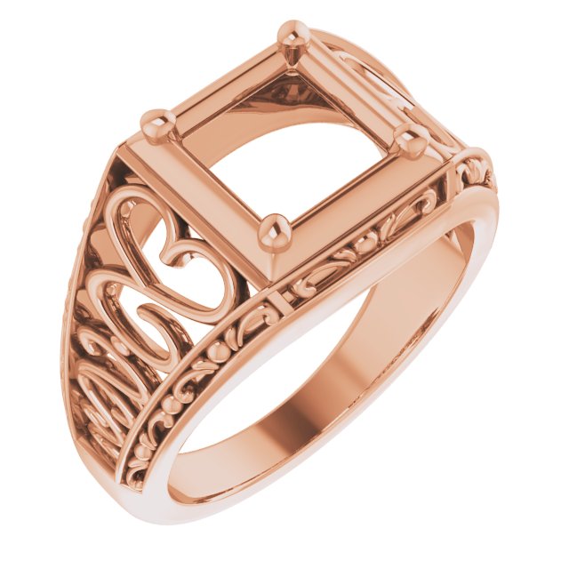 Filigree Heart Solitaire Ring