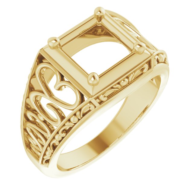 Filigree Heart Solitaire Ring