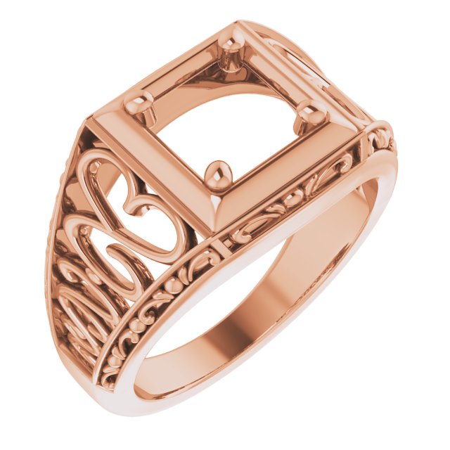 Filigree Heart Solitaire Ring