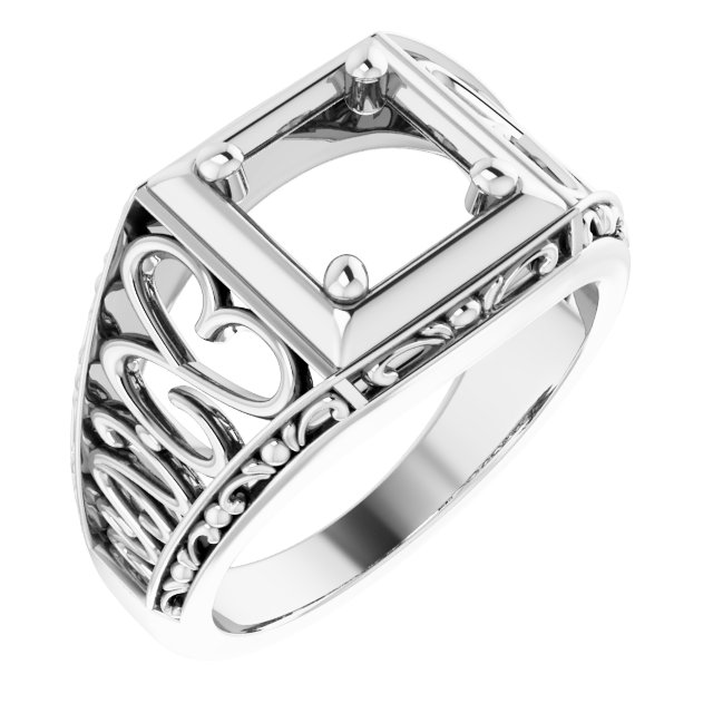 Filigree Heart Solitaire Ring
