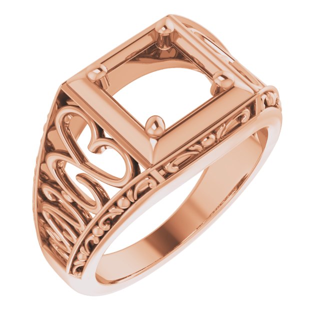 Filigree Heart Solitaire Ring