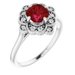 14K White Lab-Grown Ruby & .08 CTW Natural Diamond Ring