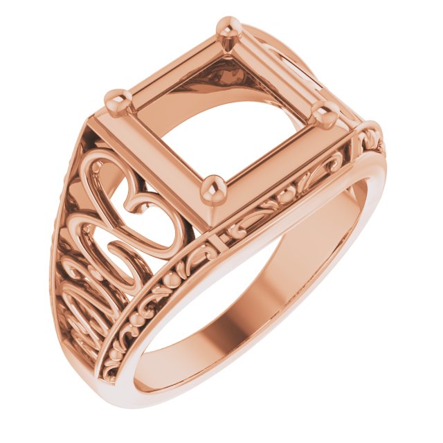 Filigree Heart Solitaire Ring
