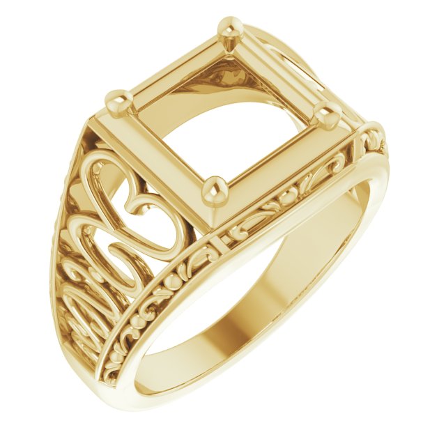 Filigree Heart Solitaire Ring