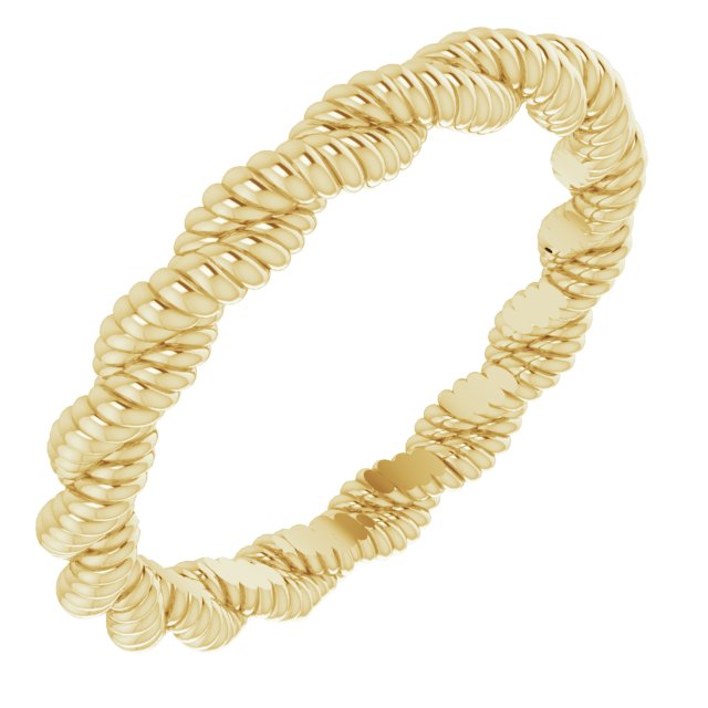 14K Yellow Twisted Rope Band Size 6.5