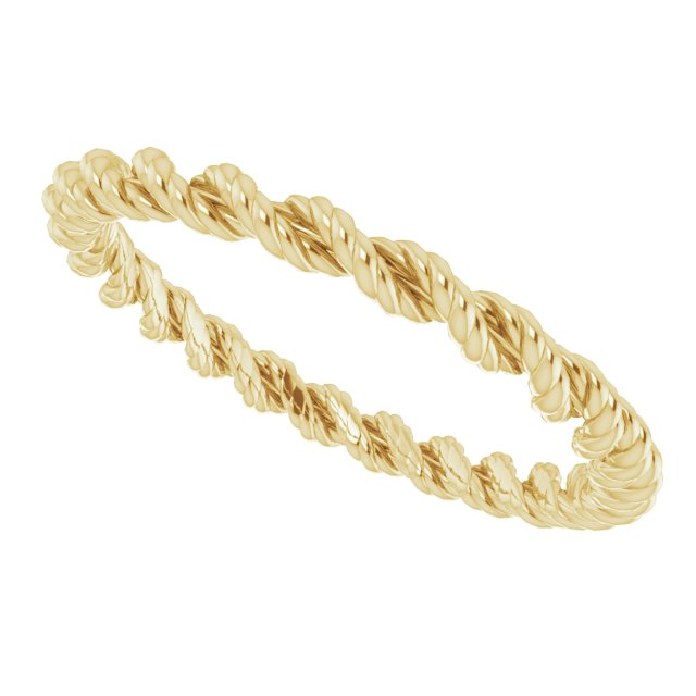 14K Yellow 2 mm Twisted Rope Band Size 9