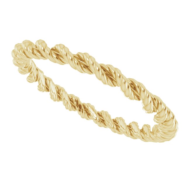 14K Yellow 2 mm Twisted Rope Band Size 7
