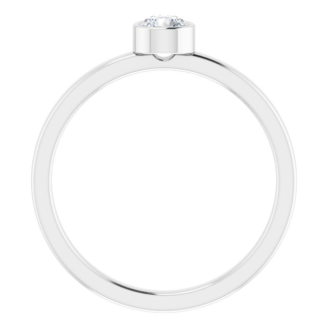 14K White 1/4 CT Diamond Ring