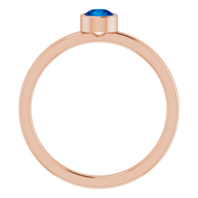 14K Rose 4 mm Natural Blue Sapphire Ring