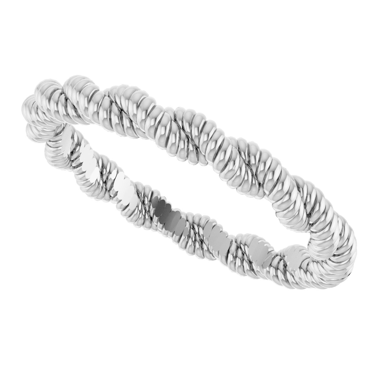 14K White Twisted Rope Band Size 7