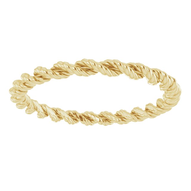 14K Yellow 2 mm Twisted Rope Band Size 6