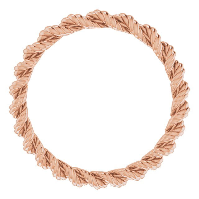 14K Rose 2 mm Twisted Rope Band Size 8