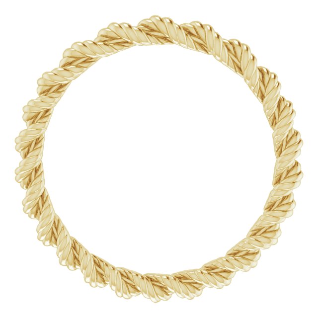 14K Yellow 2 mm Twisted Rope Band Size 9