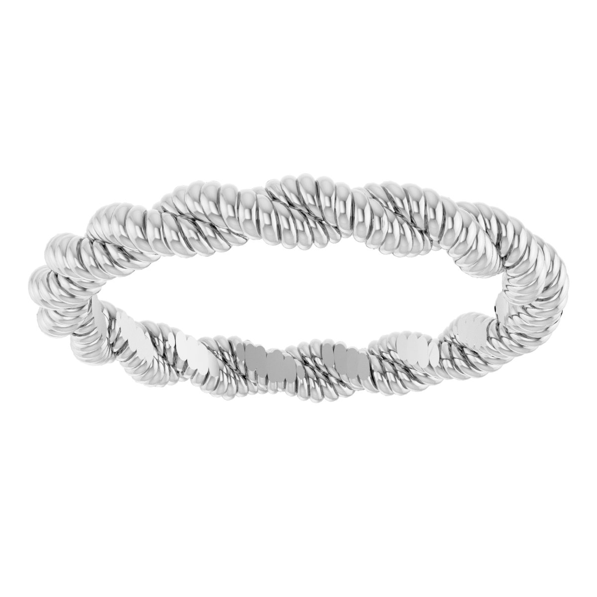 14K White Twisted Rope Band Size 7