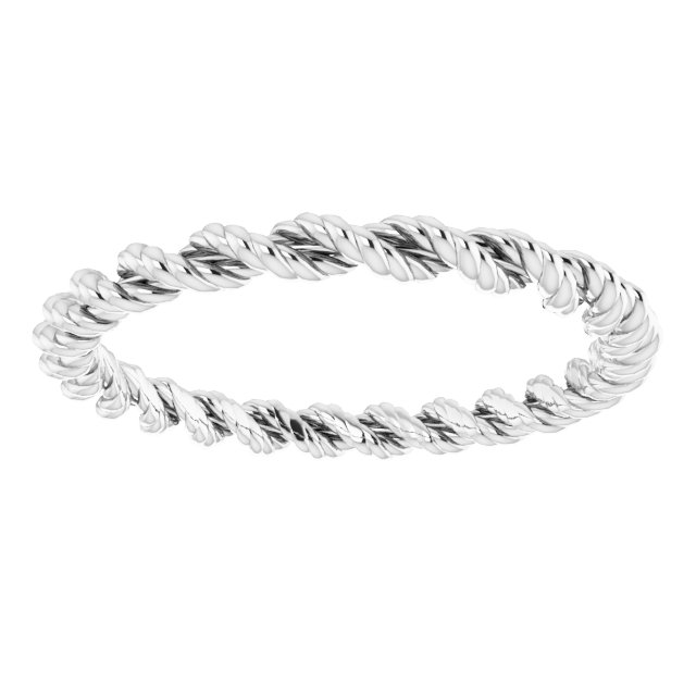 14K White 2 mm Twisted Rope Band Size 5.5