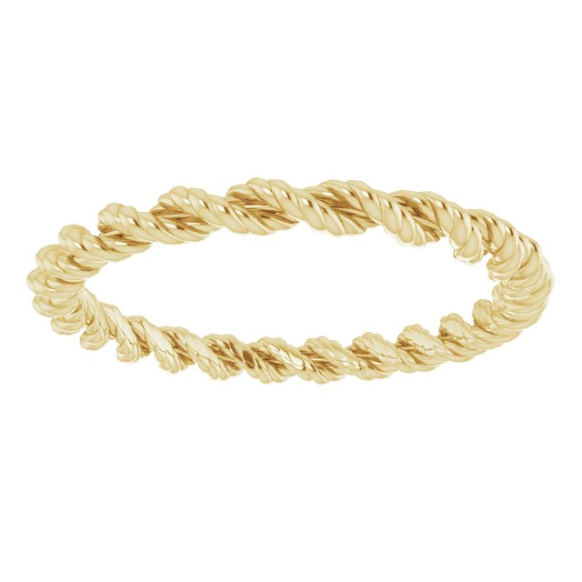 14K Yellow 2 mm Twisted Rope Band Size 9