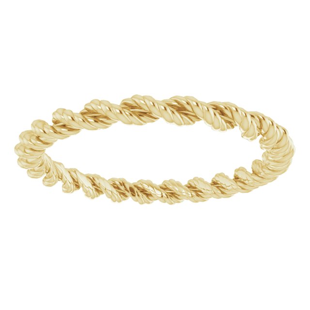 14K Yellow 2 mm Twisted Rope Band Size 7.5