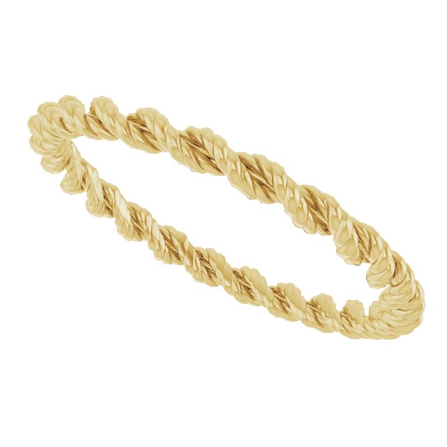 14K Yellow 2 mm Twisted Rope Band Size 7