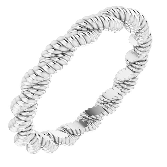 Sterling Silver Twisted Rope Band Size 5