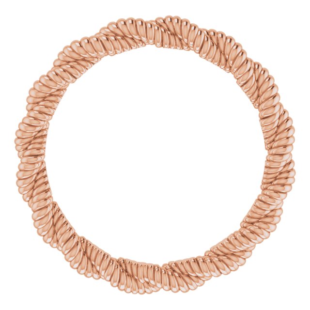 14K Rose Twisted Rope Band Size 5.5