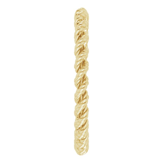 14K Yellow 2 mm Twisted Rope Band Size 8.5