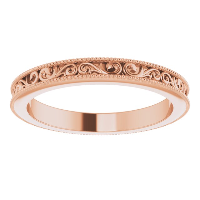 14K Rose 2.5 mm Sculptural-Inspired Band Size 5