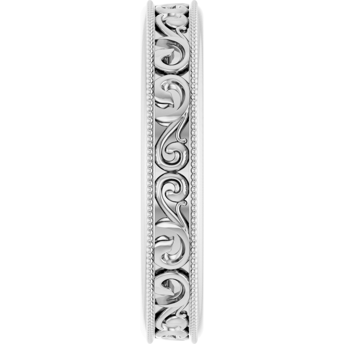 14K White 4 mm Sculptural-Inspired Band Size 7